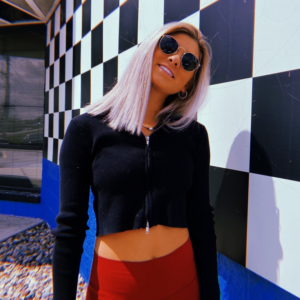 Pacsun black cropped jacket, size small